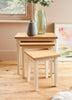 Nest of 3 Tables Nesting Coffee Side Table Wooden White Pine Space Saving Table