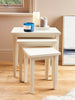 Nest of 3 Tables Nesting Coffee Side Table Wooden White Pine Space Saving Table