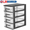4 Tier Plastic Storage Drawers Home Office Tower Unit Organizer Tidy Paper Rack