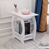 Small Side End Coffee Table Beside lamp Stand Nightstand Storage Shelf White