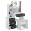 Dressing Table With Drawer, Mirror Stool Set Bedroom Makeup Desk Vanity Table