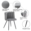 Modern Home Dining Chairs Soft Velvet Petal Backrest Dresser Chair Grey / Pink