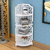 4 Tiers Corner Shelf Standing Shelving Rack Bathroom Kitchen Display Stand 80 cm
