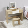 Flip-up Mirror Storage Dressing Table Makeup Dresser Desk Stool Vanity Set Home
