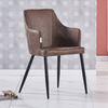 Zarah Faux Leather Armchair Dining Chair Brown Chocolate Latte Mocha Eiffel UK