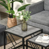 Set of 3 Nesting Coffee Tables Square End Tables w/ Metal Frame, Grey