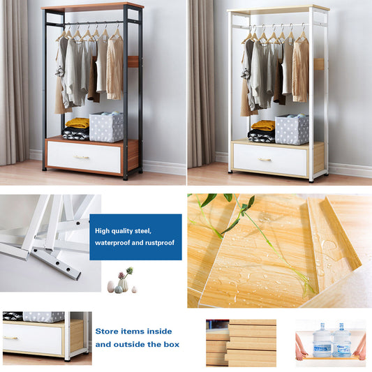 Clothes Rail Hanging Wardrobe Organizer Coat Hat Rack Stand Shoe Storage Shelves