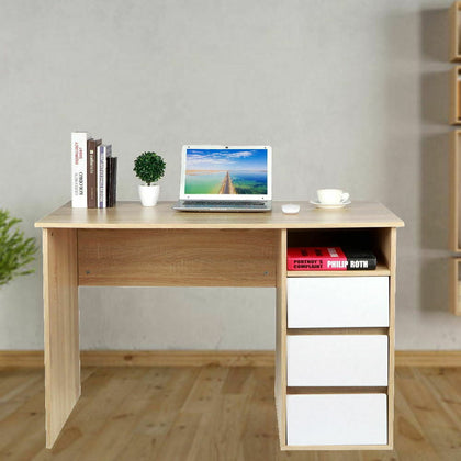 Corner PC Computer Desk Table Workstation With 3 Drawers Home Office Furniture