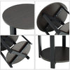 2 Tier Round Side Table Bedside Table End Table Nightstand Storage Shelf Stand