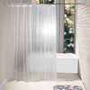 3D EVA Diamond Shower Curtain Clear Waterproof Plastic Water Cube Thicker &Hooks
