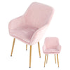 Dining Chairs Kitchen Living Room Lounge Velvet Upholstered Armchair Metal Legs