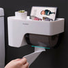 Wall Mounted Bathroom Paper Holder Roll Tissue Plastic Box Toilet Storage Stand