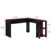 L-shaped Computer Desk Corner PC Table Workstation Home Office Study w/ Shelves