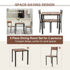 Dining Table and Chairs Set Wooden Steel Frame 2/4 Seat Modern Kitchen Set Brown