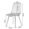 Set of 2 Dining Chairs Soft Seat Back Velvet Living Room Chairs with Metal Legs