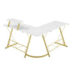 L-shaped Computer Desk White Corner Table Workstation Home Office Furniture Top