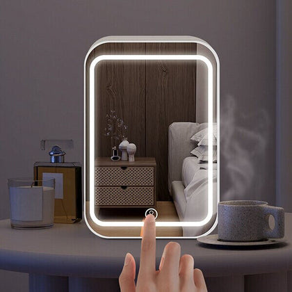 10L Mirror Mini Fridge 3-Mode Led Adjustable Portable Ice Box Tabletop Cooler