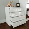 High Gloss Bedroom Furniture Set Wardrobe Chest of 4 Drawers Beside Table White