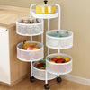 6 Tier Kitchen Rotating Storage Trolley Cart Utility Vegetable Mobile Shelf Rack