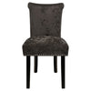 2PCS Crushed Velvet Brown Dining Chairs with Knocker/Ring Back Kitchen Furniture