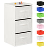 White 3 Cube Kids Bedroom/Playroom Shelving Unit & Fabric Storage Boxes