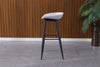 2x Light Grey Barstools Plastic Seat and Black Metal Legs Home Kitchen Bar
