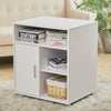 Wooden Printer Stand Office Side Table Rolling File Cabinet Cupboard Organizer