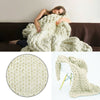 Luxury Chunky Warm Knitted Thick Blanket Hands Bulky Knit Throw Sofa Bed Cover