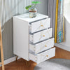 4 Drawer Storage Cabinet Chest of Drawer with Golden Hairpin Leg Bed Side Tables