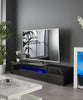 Black 200cm TV Stand Cabinet Matt Gloss Doors with LED Light for 65" 70" 80" TVs
