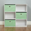 Hartleys White 6 Cube Kids Toy/Games Book Shelf Bedroom Storage Unit & 3 Drawers