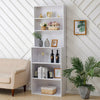 6 Tier Bookcase Wooden Storage Bookshelf Shelving Unit Adjustable Home Office