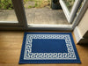 Machine Washable Non Slip Greek Key Kitchen & Hall Runners Rugs Mats Black Grey
