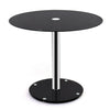 3/5pc Set Black Glass Dining Table And 2/4 Chairs Kitchen Balcony Cafe Furniture