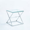 55cm Square Small Coffee Table Clear Glass Side Table End Display Office Bedroom