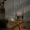 Bio Ethanol Fireplace Portable Round Glass Top Burner Indoor Outdoor Fire Heater