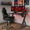 Ergonomic Gaming Table LED Computer Racing Desk RGB & Cup Holder Headphone Hoder