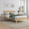 DUNKELD SOLID WOODEN OAK BED FRAME LOW FOOTBOARD SHAKER STYLE - DOUBLE/KING SIZE