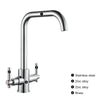 Modern Kitchen Sink Mixer Taps Dual Lever Right Angle Bend Bridge Faucets //