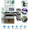 Large Computer Desk PC Table Laptop Bookshelf Corner Writing Office Shelf Unit