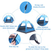 Pop Up Tent Automatic 3-4 Man Person Family Tent Camping Festival Shelter Beach
