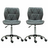 2x Cushioned Computer Desk Office Chair Chrome Legs Lift Swivel Adjustable Small