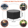 97cm Waterproof Fire Pit Cover BBQ Grill Patio 420PU UV Firepit Dust Protector