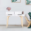 Writing Desk Side Console Table Workstation Solid Wood Legs White Home Office