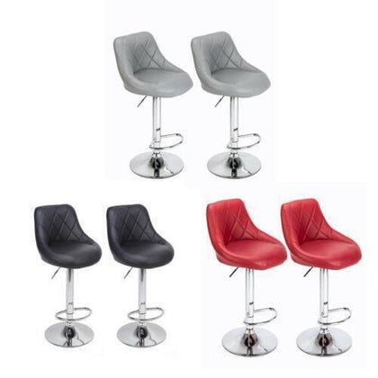 Chrome Metal Base & Gas Lift Faux Leather Kitchen Breakfast Bar Stool Swivel