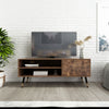 Retro TV Unit Stand TV Cabinet Industrial Style Metal Feet w/ Storage Cube MDF