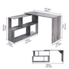 L-Shape 360° Rotating Computer PC Desk Corner Table w/Storage Shelf Home Office