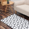 White Black Geometric Cube Area Rugs Carpet Living Room Bedroom Mats Non Sl