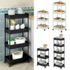 Narrow Slim Kitchen Storage Trolley Fruit Vegetable Gap Rack Basket Shelf Cart