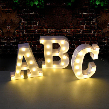 A-Z LED Large Letter 0-9 Number Night Light Sign UP Birthday Party Wedding Decor